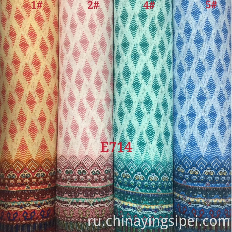 ISP Textlie Challis 45S*45S Текстиль SPUN 100% Rayon Printed Fabric Производитель цифровой печати производитель